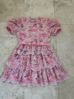 Marlo Kids Julietta Cotton Embroidered Mini Dress, size 7-8. Like new